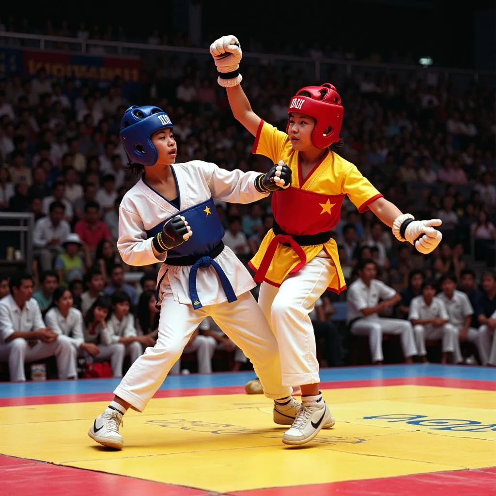 Giải vô địch Vovinam thế giới đầu tiên: Khung cảnh thi đấu sôi động