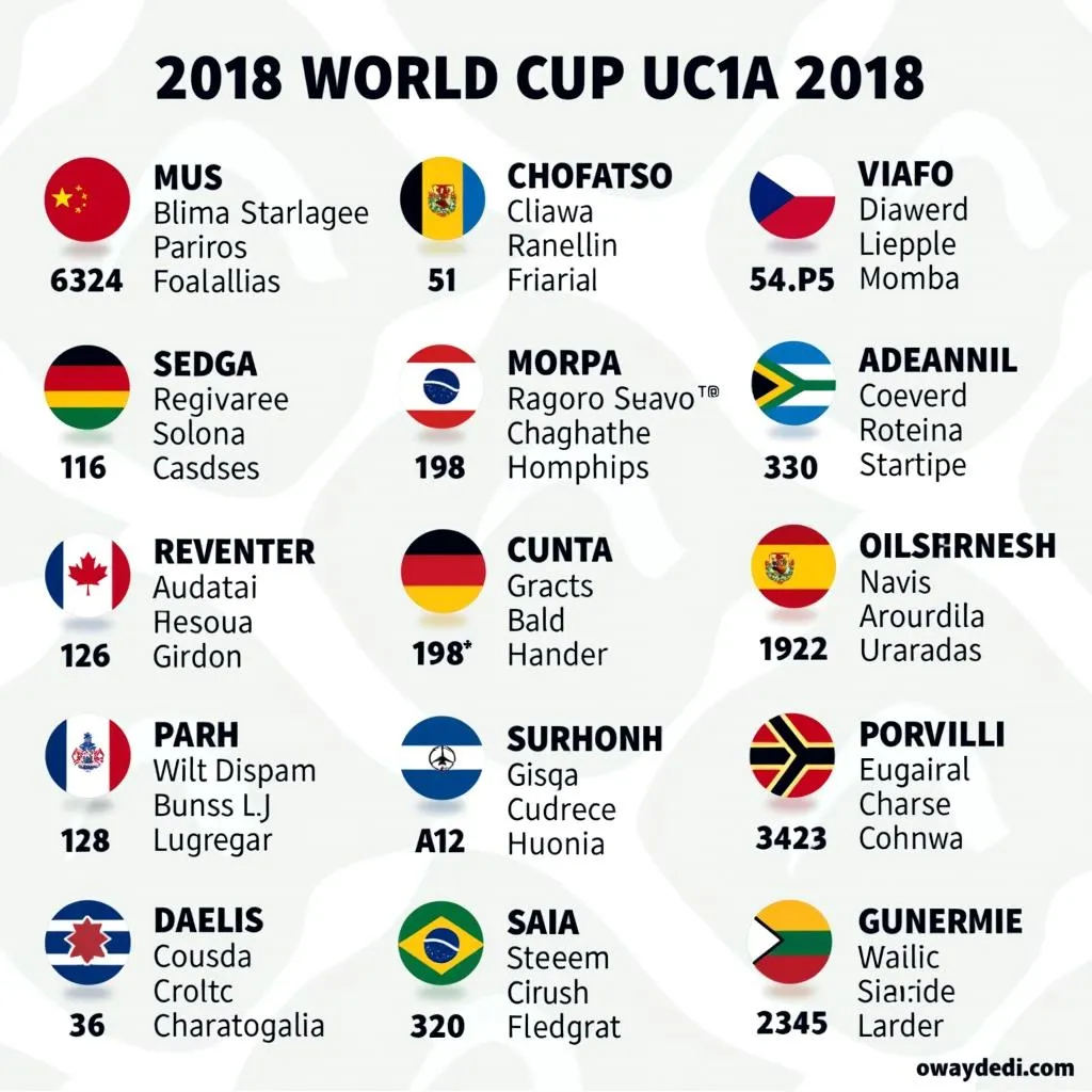 Các đội tuyển tham gia World Cup U20 2018