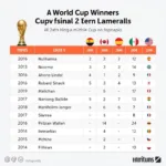 Bảng tổng hợp các nước vô địch World Cup