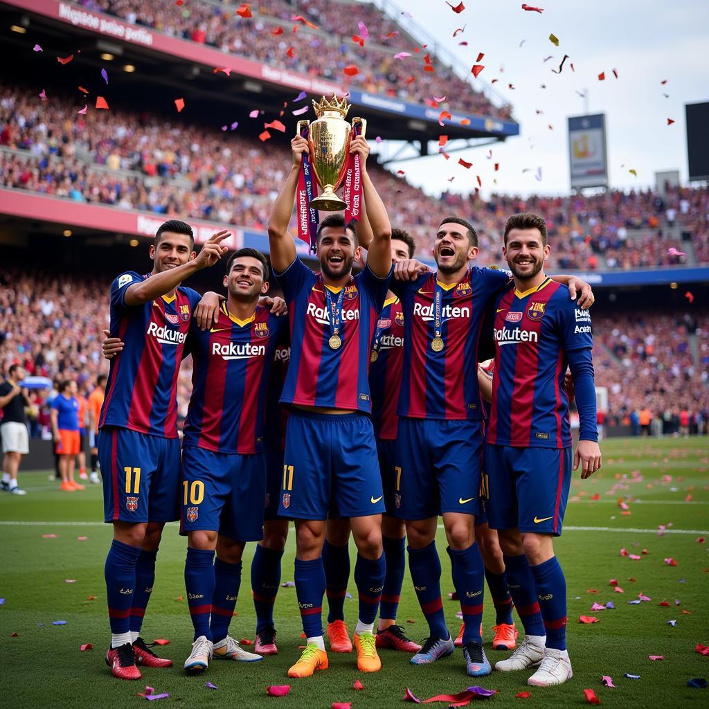 Barcelona ăn mừng chức vô địch Tây Ban Nha 2019