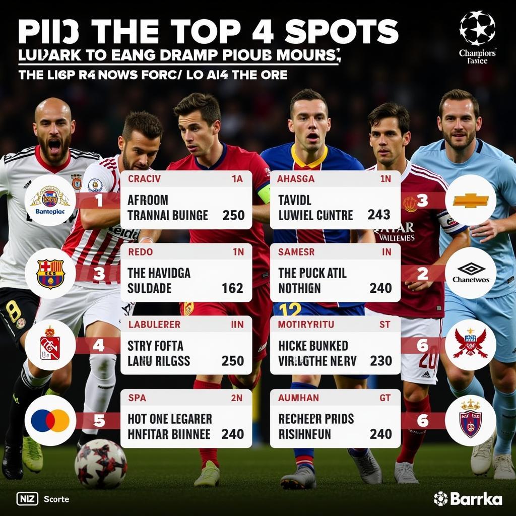 Cuộc Đua Top 4 La Liga: Cạnh tranh khốc liệt giữa các đội bóng hàng đầu Tây Ban Nha để giành vé dự Champions League