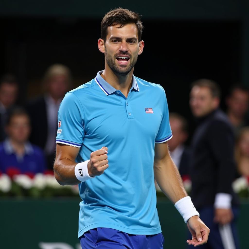 Dimitrov ăn mừng chiến thắng tại Cincinnati Masters 2023