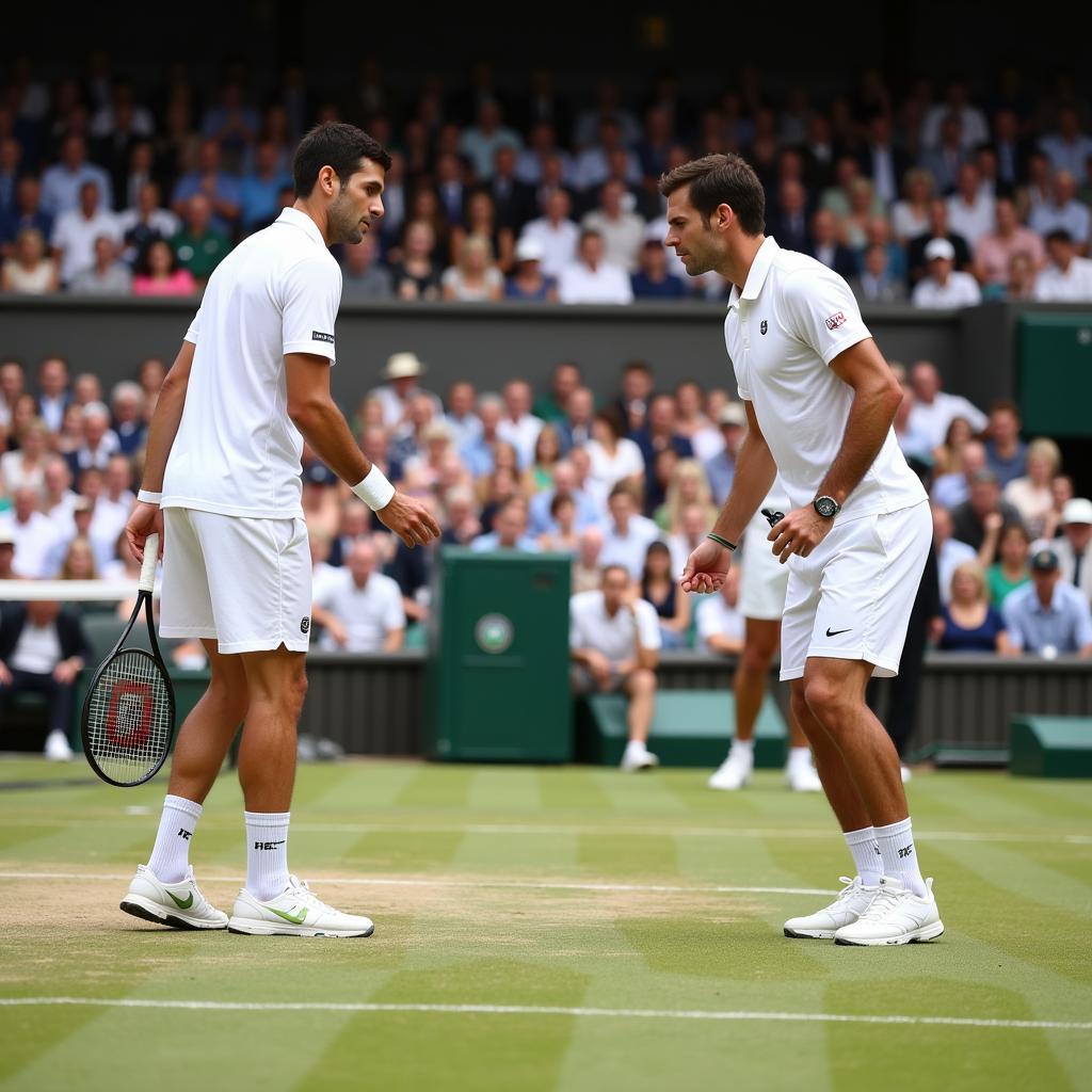 Djokovic và Federer trong trận chung kết Wimbledon 2019