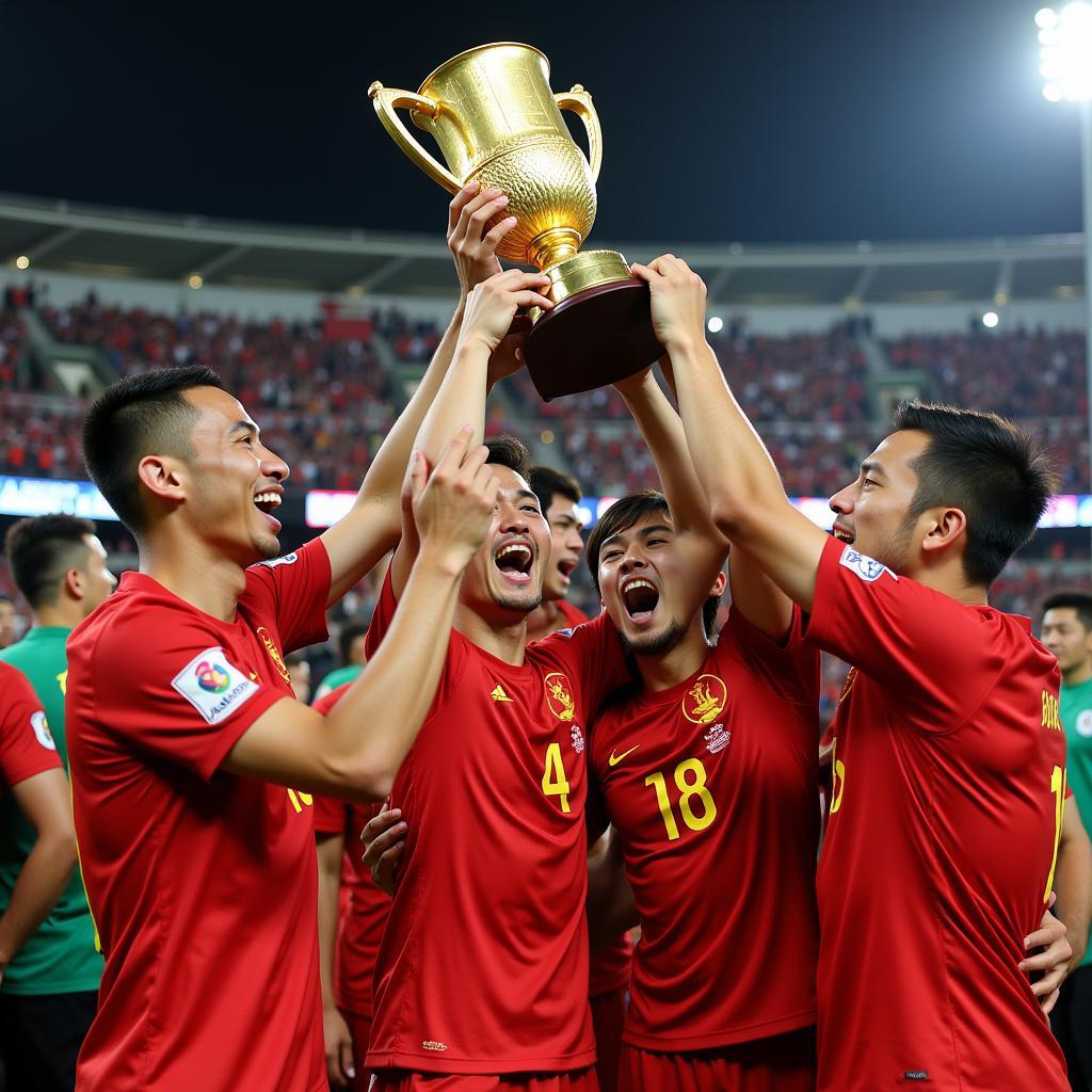 Đội tuyển Việt Nam nâng cao chiếc cúp vô địch AFF Cup