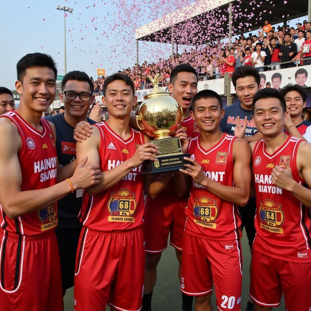 Hà Nội T&T nâng cao chiếc cúp vô địch VLeague 2016