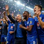 Jose Mourinho ăn mừng chức vô địch C1 cùng Porto