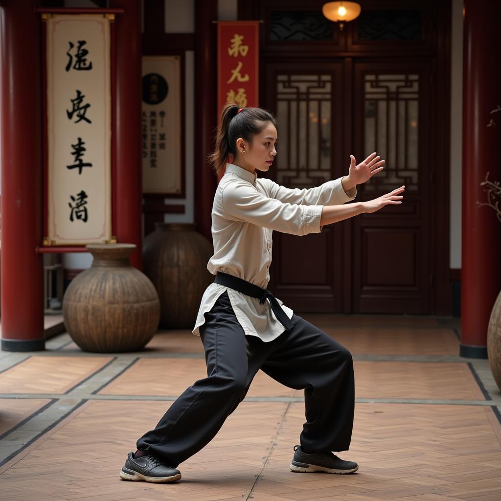 Võ sĩ Kung Fu luyện tập