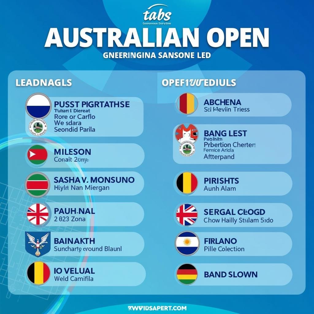 Lịch thi đấu Australian Open Tennis