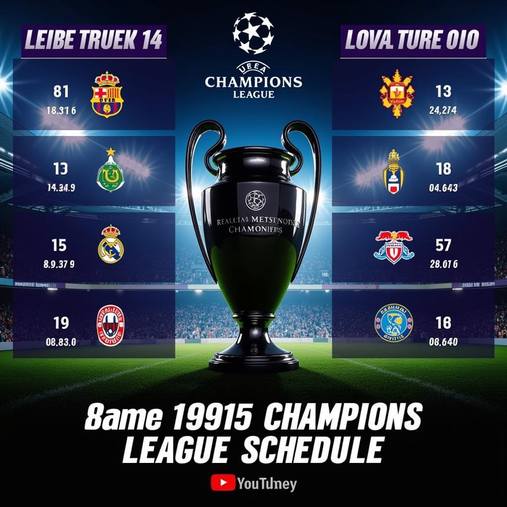 Lịch thi đấu bóng đá Champions League hôm nay