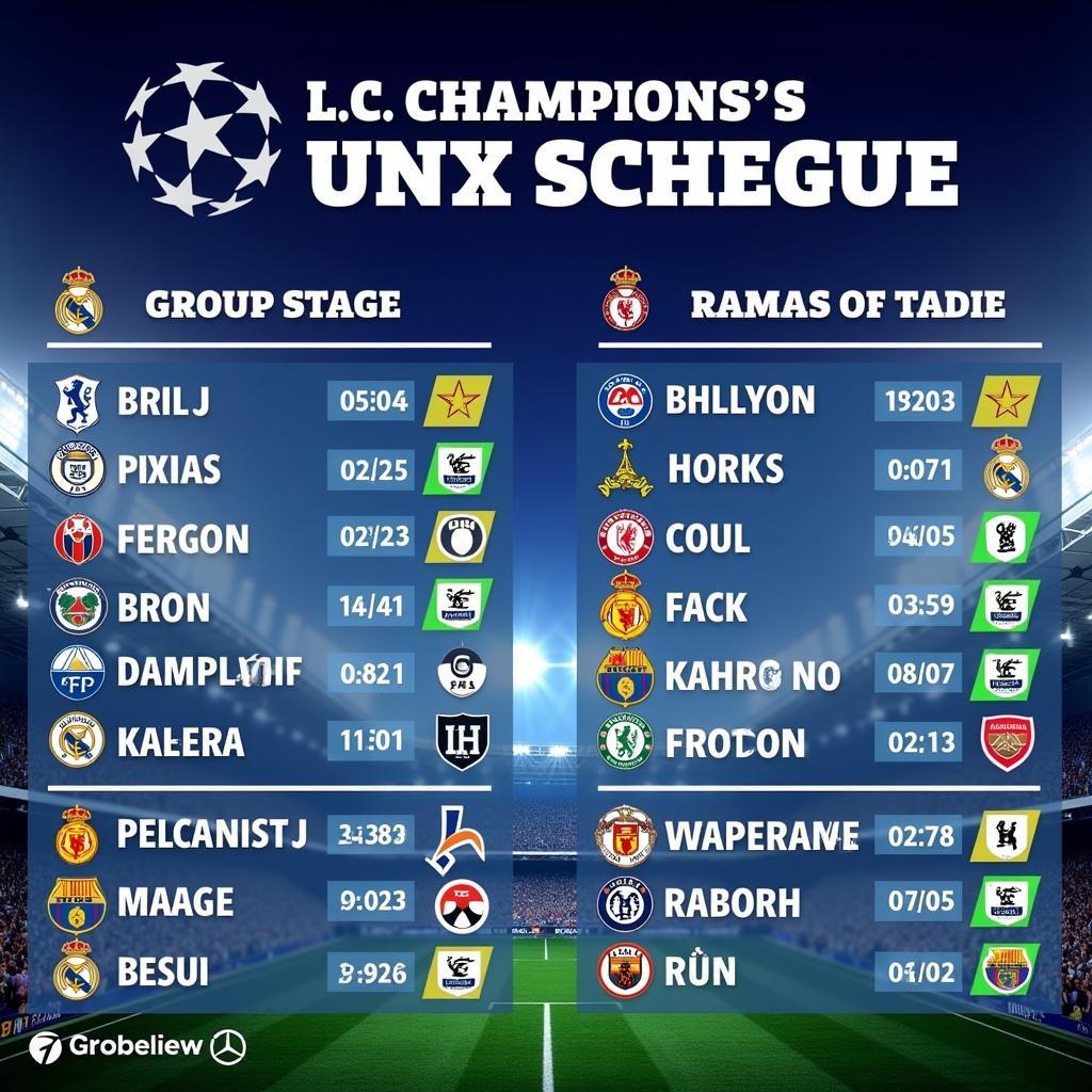 Lịch thi đấu Champions League - Theo dõi đội bóng yêu thích