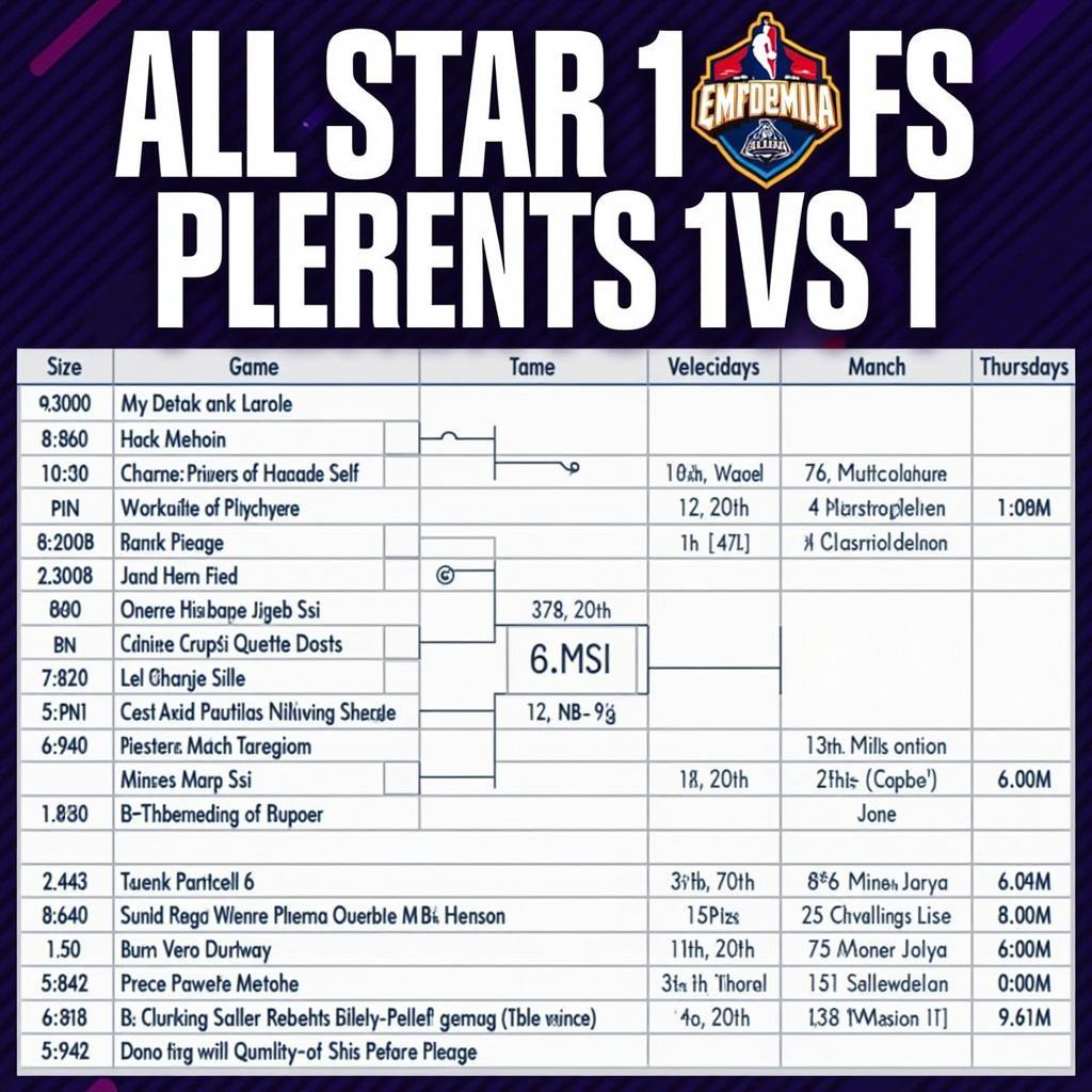 Lịch thi đấu chi tiết All Star 2019 1vs1