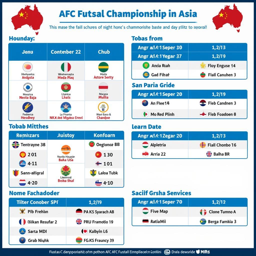 Lịch thi đấu AFC Futsal Championship Châu Á