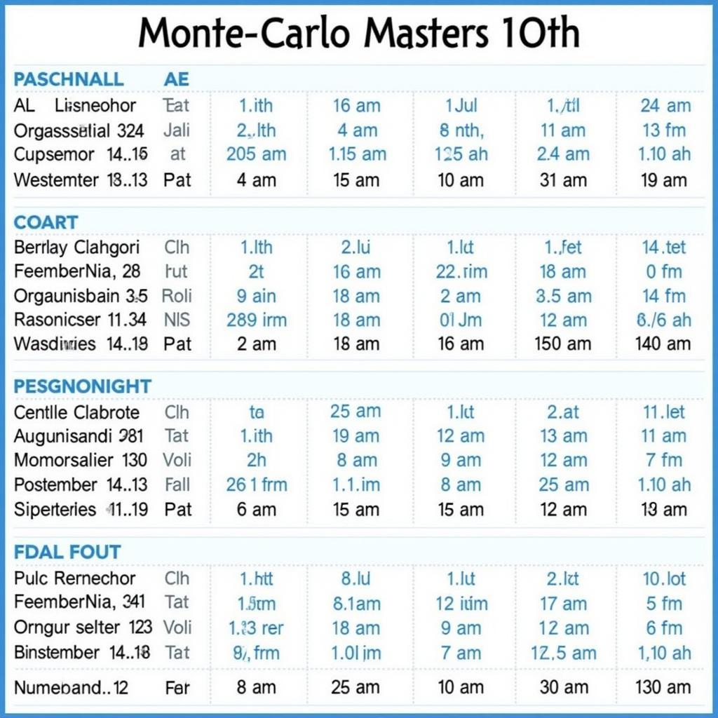 Lịch thi đấu Monte-Carlo Masters 1000