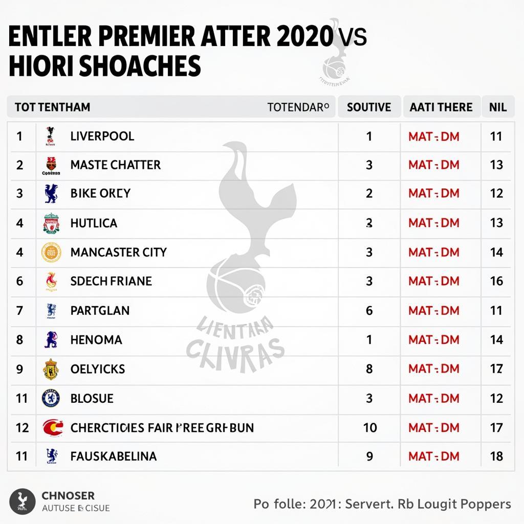 Lịch thi đấu Tottenham tại Ngoại Hạng Anh 2020