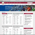 Lịch thi đấu U19 Việt Nam trên website VFF