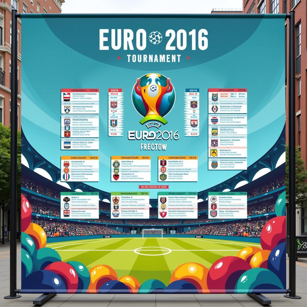 Lịch thi đấu VCK Euro 2016 vector banner quảng cáo