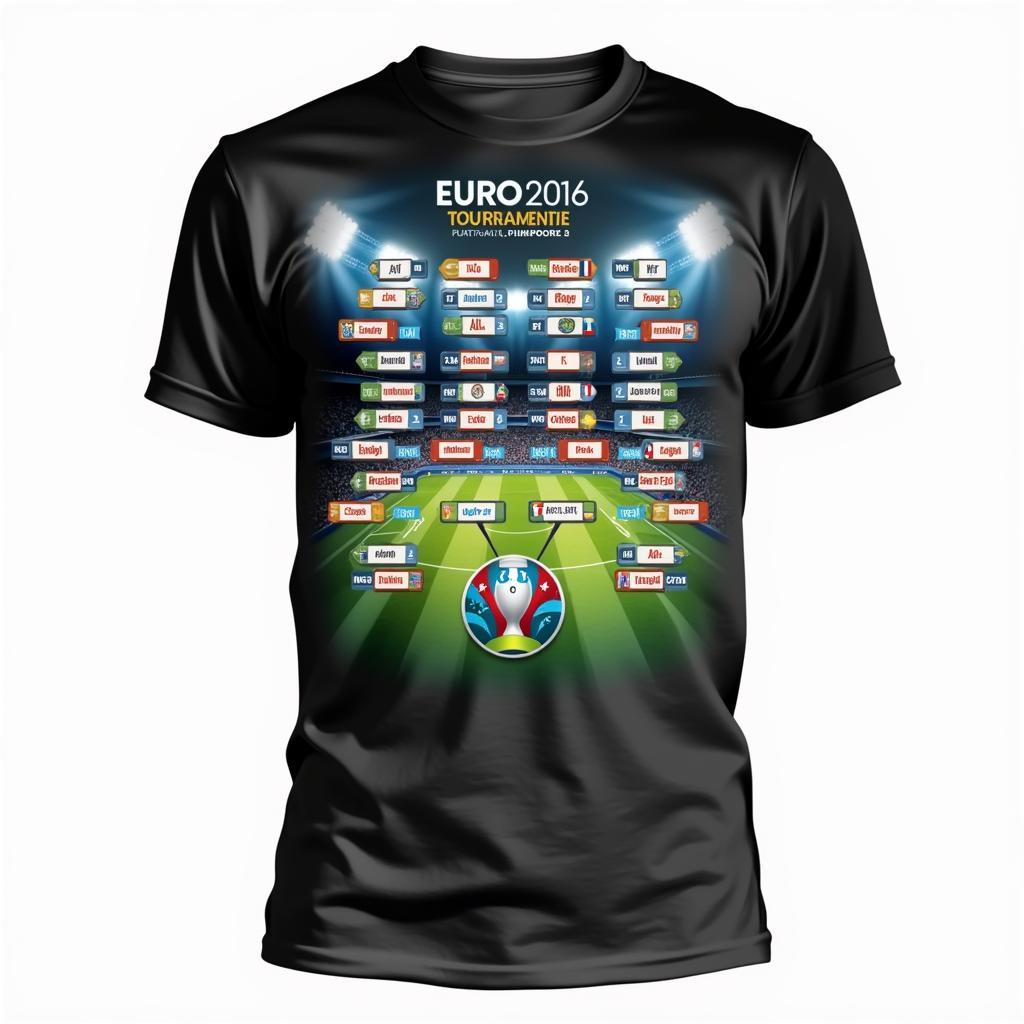 Lịch thi đấu VCK Euro 2016 vector trên áo thun