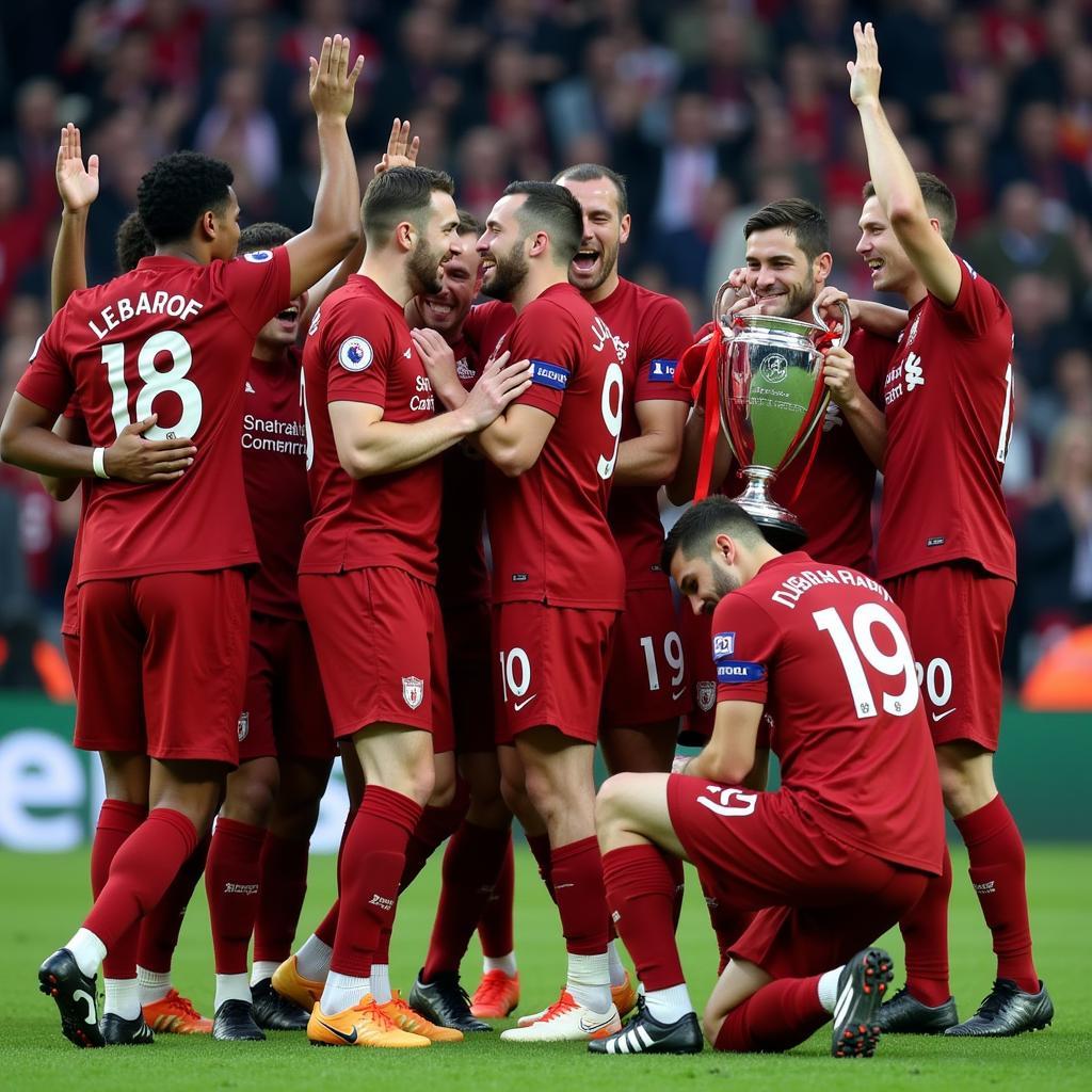 Liverpool ăn mừng chiến thắng Champions League 2019