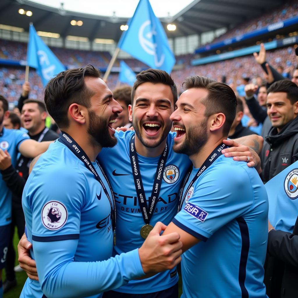 Man City ăn mừng chiến thắng