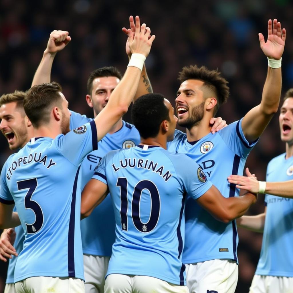 Manchester City ăn mừng chiến thắng FA Cup 2019