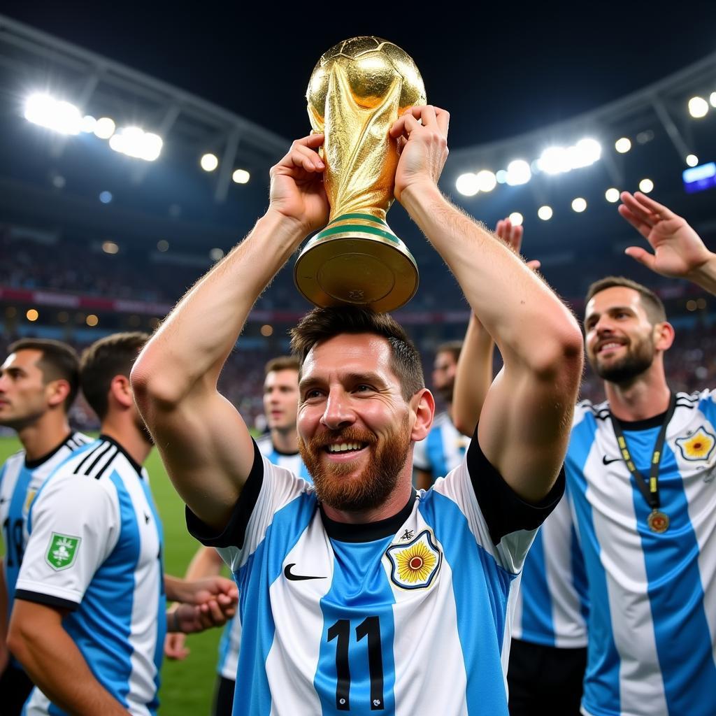 Messi nâng cúp vàng World Cup 2022