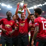 MU vô địch League Cup 2023: Khoảnh khắc ăn mừng chiến thắng.