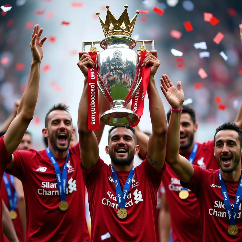 Khoảnh khắc nâng cao cúp vô địch Premier League