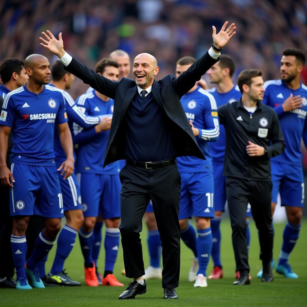 Roberto Di Matteo ăn mừng chức vô địch C1