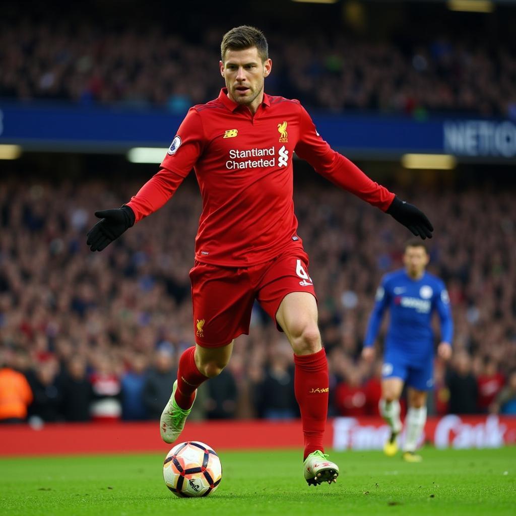 Steven Gerrard trong trận đấu Liverpool vs Chelsea