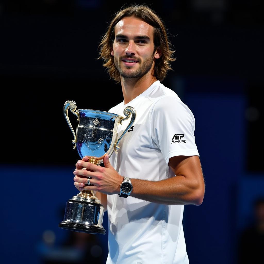 Tsitsipas nâng cao chiếc cúp ATP Finals 2019