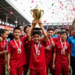 U15 Việt Nam nâng cao chiếc cúp vô địch Đông Nam Á.