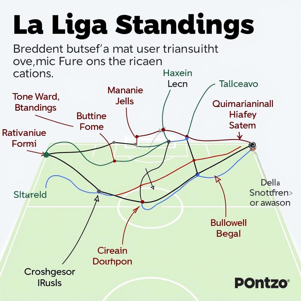 Xu Hướng Bảng Xếp Hạng La Liga: Biểu đồ thể hiện sự thay đổi vị trí của các đội bóng trong suốt mùa giải